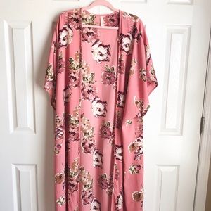 Pink Floral Duster Kimono